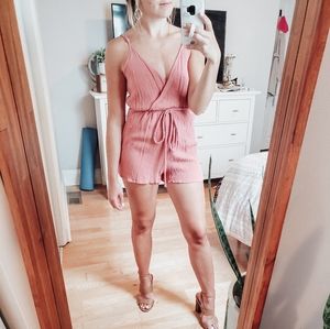 Pink romper with tie